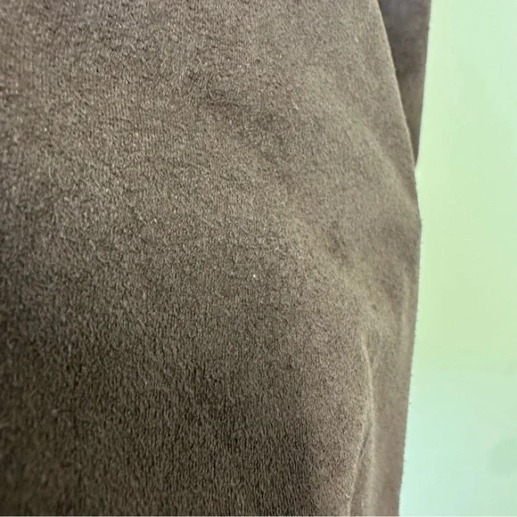 Maurices Chocolate Brown Cold Shoulder Blouse with Cutout Lace Sleeves - Picture 6 of 8